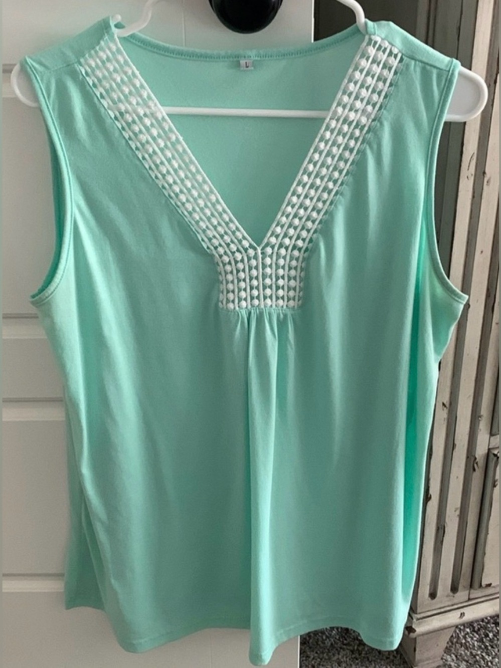 💙V-Neck Embroidered Top